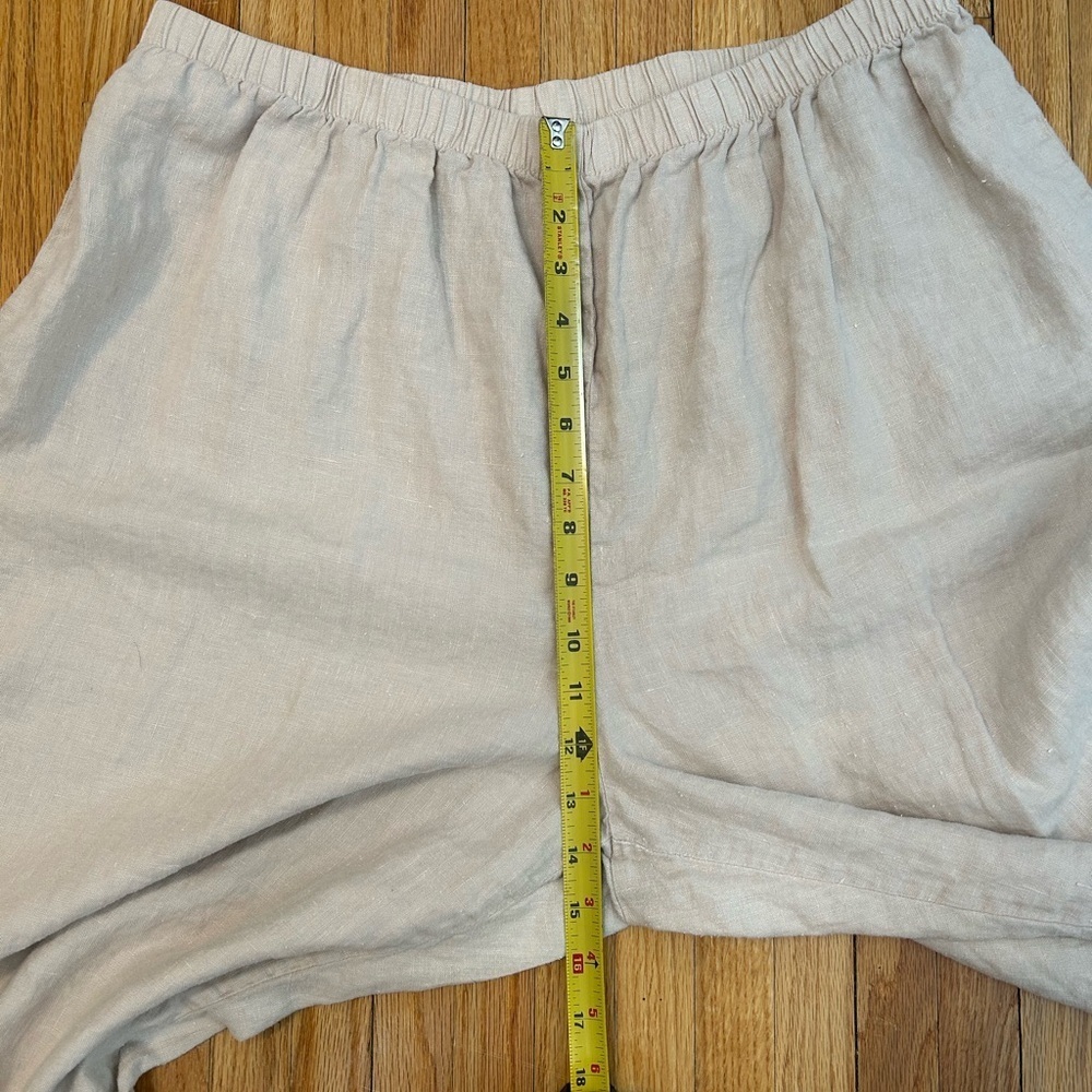 J. Jill 100% Linen Crochet Hem Relaxed Pants - Picture 6 of 7